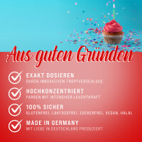 Belissia Lebensmittelfarbe Set 15 Farben 15x10ml extrem hoch konzentriert. flüssig zum Färben von Getränken. Teig. Toppings und allen anderen Lebensmitteln