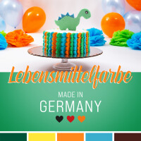 Belissia Lebensmittelfarbe Set Dino 5x10ml extrem hoch konzentriert. flüssig zum Färben von Getränken. Teig. Toppings und allen anderen Lebensmitteln