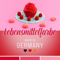 Belissia Lebensmittelfarbe Erdbeerrot 10ml extrem hoch konzentriert. flüssig zum Färben von Getränken. Teig. Toppings und allen anderen Lebensmitteln