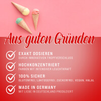 Belissia Lebensmittelfarbe Set 10 Farben 10ml extrem hoch konzentriert. flüssig zum Färben von Getränken. Teig. Toppings uvm.
