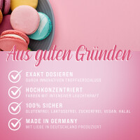 Belissia Lebensmittelfarbe Rosa 10ml extrem hoch konzentriert. flüssig zum Färben von Getränken. Teig. Toppings und allen anderen Lebensmitteln